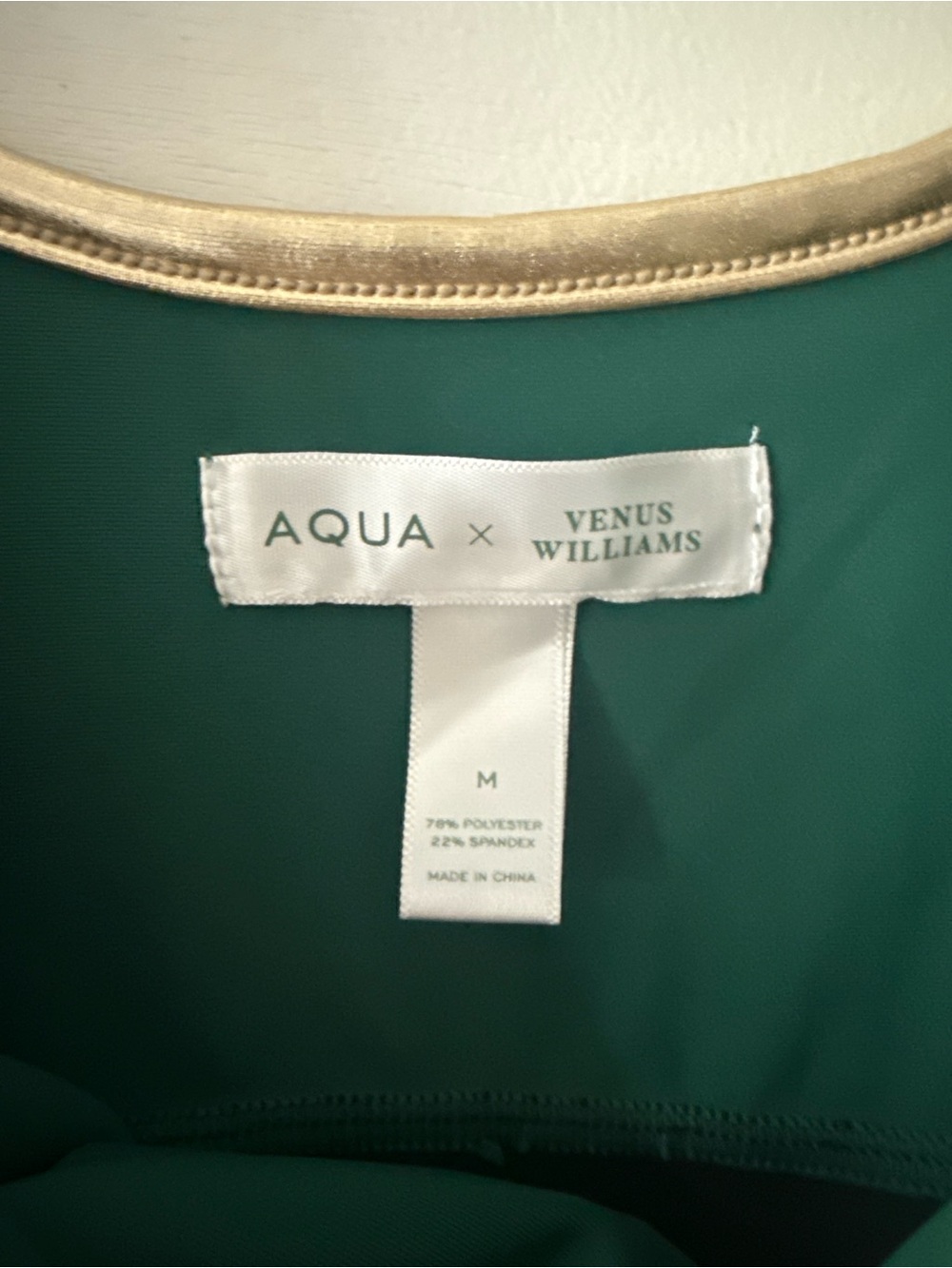 Aqua x Venus Williams Green Tank Dress with Gold Trim - Picture 5 of 9